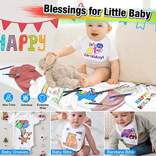 Dual Tip Fabric Markers Permanent for Clothes, 20 Colors Fabric Decorating Paint Pens for Kids, T-Shirt Shoe Markers for Sneakers Clothing Canvas Textile Bibs Coloring Book (Chisel & Fine Tip) - Image 3