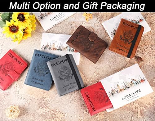 Passport Holder Cover Wallet Travel Essentials Leather Travel Wallet Rfid Blocking Case Vacation Travel Must Haves Travel Accessories for Men Women (110#Black) - Image 6