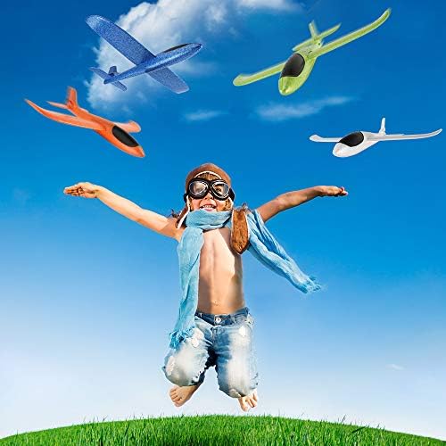 BooTaa 4 Pack Airplane/Flying Toys, 17.5" Large Throwing Foam Plane/Gliders, 2 Flight Mode, Birthday Gifts for Girls Kids 3 4 5 6 7 8 9 10 11 12 Year Old Boys,Outdoor Sport Game Toys - Image 9