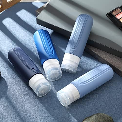 Travel Bottles for Toiletries, Tsa Approved 3oz Travel Size Containers BPA Free Leak Proof Refillable Liquid Silicone Squeezable Travel Accessories for Shampoo Conditioner Lotion (4 Pack) - Image 9