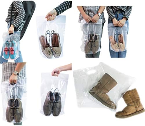 12 pieces of Zipper Heavy duty Clear Plastic Poly Bags Resealable Storage Shoes, Boot, Clothing, Linens, Books, Toys and others, a pleated expandable bottom. (Gentleman Shoes Bags) - Image 5