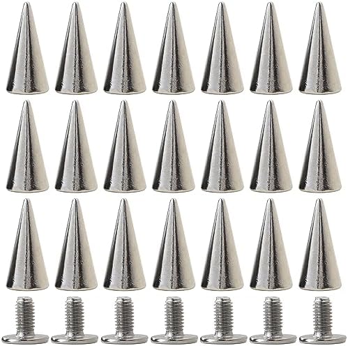 YORANYO 100 Sets Spikes and Studs 12MM Spikes for Clothing Metal Studs Rivets for Leather Punk Spikes Accessories Screw Back Studs and Spikes for Clothing Shoes Belts Bags Hats 15/32 Inch (Silver) - Image 4