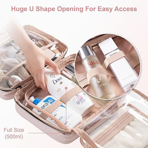 Everfun Hanging Travel Toiletry Bag for Women Traveling With Leakproof Compartment Makeup Cosmetic Organizer Dopp Kit Travel Accessories Essentials Must Have - Image 5
