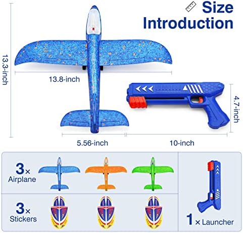 3 Pack Foam Airplane Launcher Toys, 2 Flight Mode Glider Plane,Kids Flying Toy,3 4 5 6 7 8 9 10 11 12 Year Old Boys Girls Gifts,Outdoor Sport Party Favor - Image 6