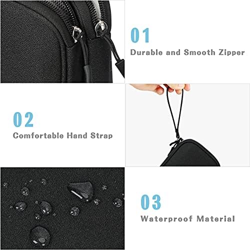 FYY Travel Cable Organizer Pouch Electronic Accessories Carry Case Portable Waterproof Double Layers All-in-One Storage Bag for Cord, Charger, Phone, Earphone Black - Image 4