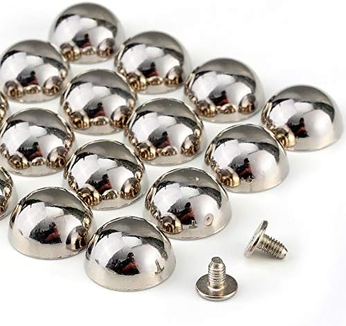 YORANYO 20 Sets 15X8MM Dome Spikes and Studs 19/32" Handbag Feet Silver Color Round Spikes Screw Back Studs and Spikes for Clothing Shoes Leather Craft Belts Bags Accessories with Installation Tool - Image 4