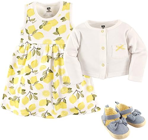 Hudson Baby baby-girls Cotton Dress, Cardigan and Shoe Set - Image 2