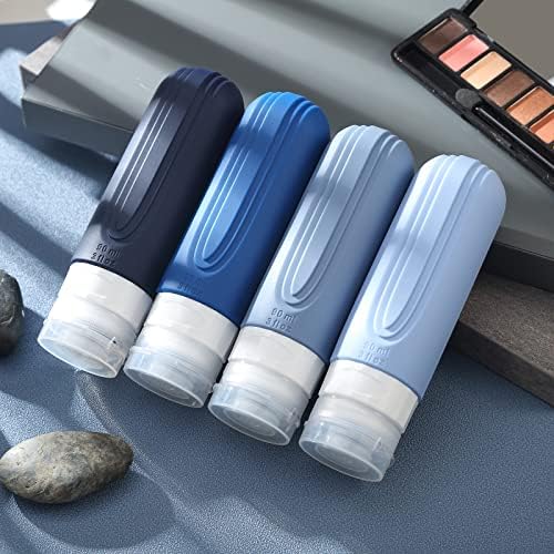 Travel Bottles for Toiletries, Tsa Approved 3oz Travel Size Containers BPA Free Leak Proof Refillable Liquid Silicone Squeezable Travel Accessories for Shampoo Conditioner Lotion (4 Pack) - Image 6