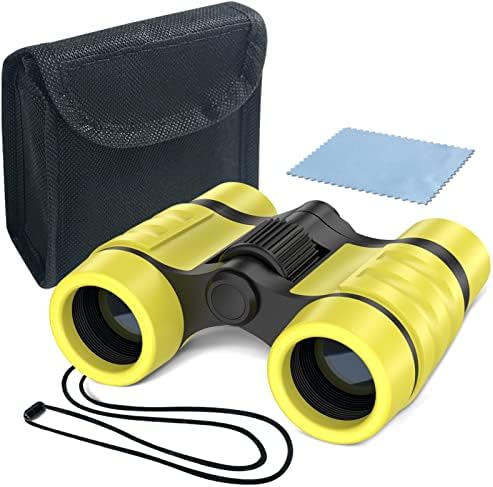 Binoculars for Kids Toy Gift for 3 4 5 6 7 8+ Year Old Boys Girls Kids Telescope Outdoor Toys for Sports and Outside Play Hiking, Bird Watching, Travel, Camping, Birthday Presents(Yellow)