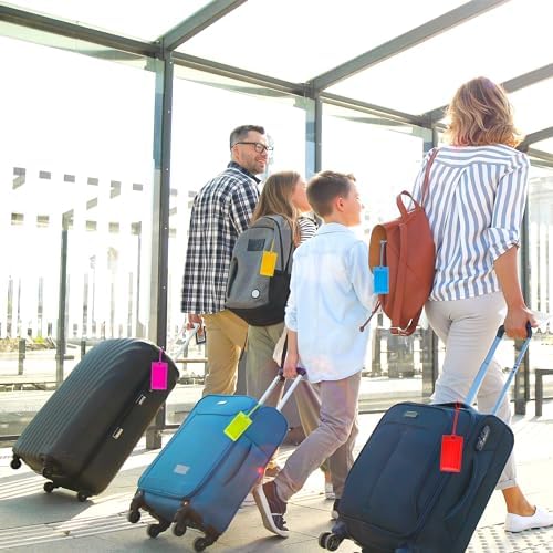 10 Pack Luggage Tags Suitcases Plastic Travel Bag & Baggage ID Label Tags Travel Essentials by Sodsay (Yellow) - Image 8