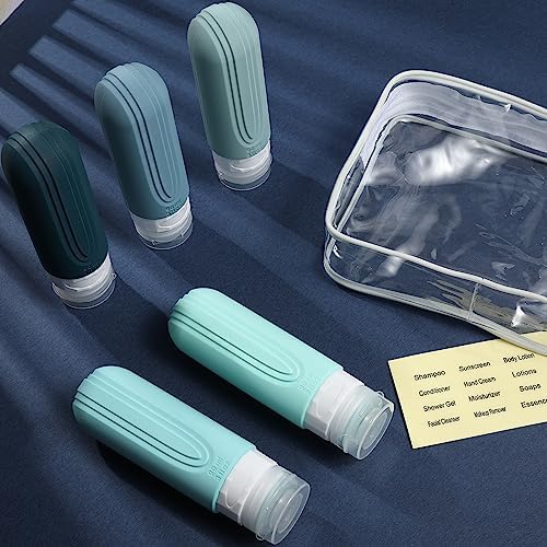 Travel Bottles for Toiletries, 5 Pack TSA Approved Travel Size Containers, 3oz Leak Proof Refillable Travel Accessories for Shampoo Conditioner, BPA Free Travel Bottles with Toiletry Bag - Image 8