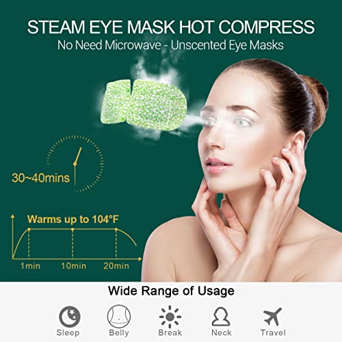 16 Packs Steam Eye Masks for Dry Eyes, Spa Warm Eye Mask, Heated Eye Mask Reduce Puffiness & Dark Circles, Hydrate & Soothe Tired Eyes, Travel Essentials, Business Trip, Party Favors, Unscented - Image 4
