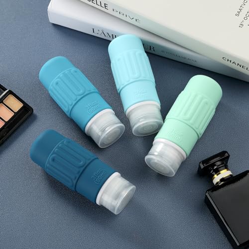 Travel Bottles for Toiletries, BPA Free Leak Proof reusable Silicone Bottles, TSA Approved 3oz Travel Size Bottles, Travel Accessories for Shampoo Soap Liquids with Toiletry Bag (4 Pack) - Image 9