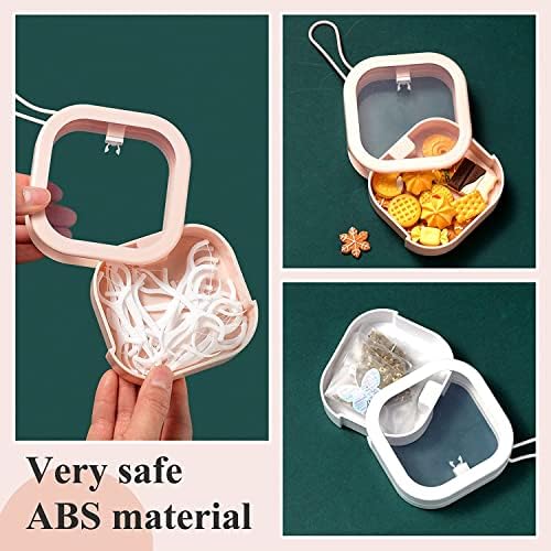 4pcs Hair Tie Organizer,Portable Travel Qtip Holder,Bathroom Storage Organizer Qtip Dispenser Cotton Swabs Dispenser Kids Hair Accessory Box with Lid for Bathroom,Desktop Organizer (4 Pcs White) - Image 6