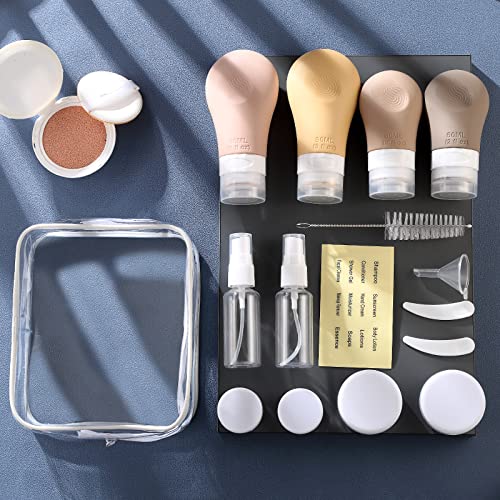 Gemice 16 Pack Travel Bottles Set for Toiletries, TSA Approved Travel Size Containers Leak Proof Silicone Squeezable Tubes Travel Accessories 2oz 3oz for Shampoo Conditioner Lotion Body Wash - Image 9