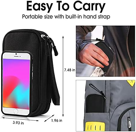 Travel Electronic Organizer Pouch Bag, 3 Compartments Portable Electronic Phone Accessories Storage Multifunctional Case for Cable, Cord, Charger, Hard Drive, Earphone(Pink) - Image 5