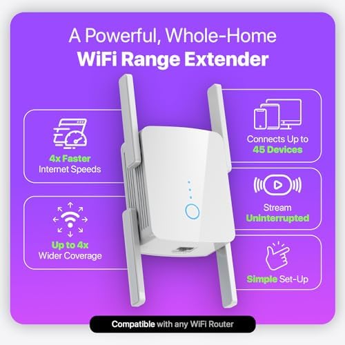WLM Fastest WiFi Extender Signal Booster for Home - Up to 9000 sq. ft Coverage, Easy Set Up WiFi Repeater Wireless Signal Booster with Ethernet Port, Long Range, Ultra-Stable Router Internet Booster - Image 2