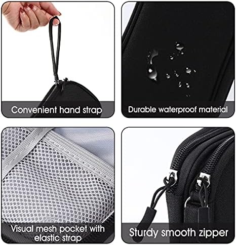 Travel Electronic Organizer Pouch Bag, 3 Compartments Portable Electronic Phone Accessories Storage Multifunctional Case for Cable, Cord, Charger, Hard Drive, Earphone(Pink) - Image 6