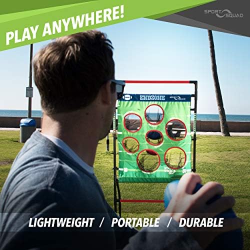 Sport Squad Endzone Challenge 2-in-1 Football and Flying Disc Toss - Backyard and Lawn Game for Indoor and Outdoor Use - Practice your Throwing Skills with this Football Target Carnival Game - Image 2
