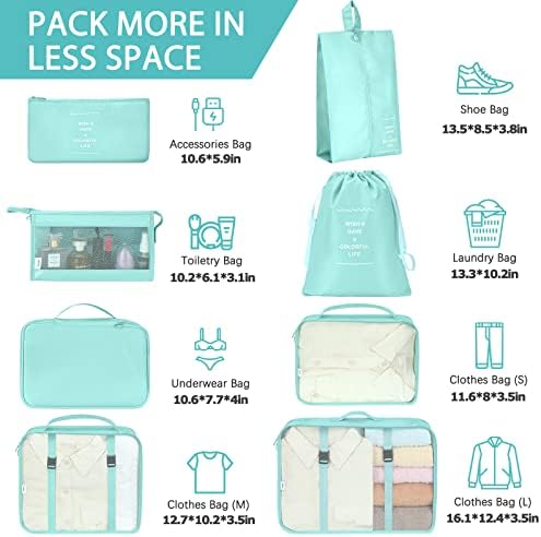 KPX Packing Cubes for Travel, Travel Luggage Packing Organizers, Travel Accessories Large Toiletries Bag for Clothes Shoes Cosmetics Toiletries - Image 2