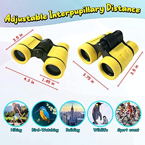 Binoculars for Kids Toy Gift for 3 4 5 6 7 8+ Year Old Boys Girls Kids Telescope Outdoor Toys for Sports and Outside Play Hiking, Bird Watching, Travel, Camping, Birthday Presents(Yellow) - Image 3