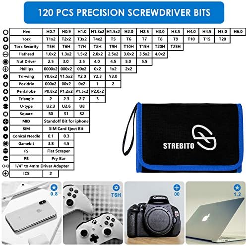 STREBITO Electronics Precision Screwdriver Sets 142-Piece with 120 Bits Magnetic Repair Tool Kit for iPhone, MacBook, Computer, Laptop, PC, Tablet, PS4, Xbox, Nintendo, Game Console - Image 2