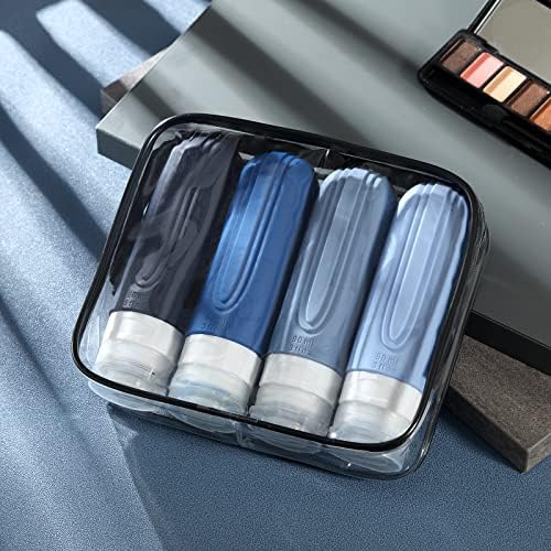 Travel Bottles for Toiletries, Tsa Approved 3oz Travel Size Containers BPA Free Leak Proof Refillable Liquid Silicone Squeezable Travel Accessories for Shampoo Conditioner Lotion (4 Pack) - Image 7