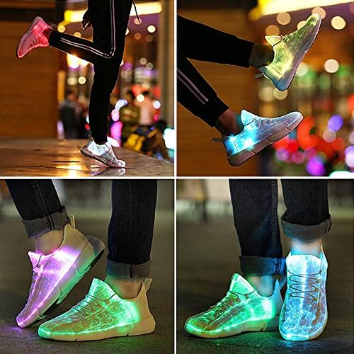 Shinmax Light Up Shoes,Fiber Optic LED Shoes for Women Men USB Charging Dancing LED Sneakers Flashing Shoes Glowing Luminous Trainers for Festivals,Christmas,Halloween and Parties White - Image 5