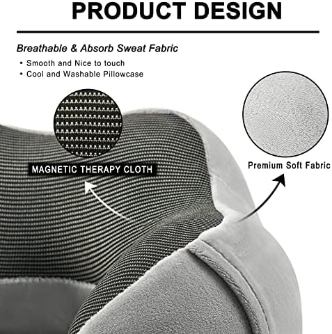 Travel Pillow for Airplane-2 Pack Memory Foam Neck Pillows, Soft & Support Travel Essentials for Travelling, Sleeping Rest, Car, Train and Home Use(Grey&Blue) - Image 3