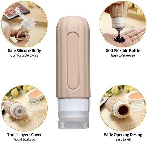 16 Pack Travel Bottles Set for Toiletries, Leakproof Travel Containers for Toiletries TSA Approved Silicone Travel Accessories Squeezable Refillable 3oz for Shampoo Conditioner Lotion - Image 2