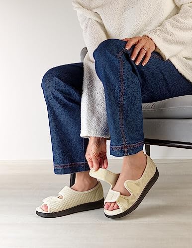 Silverts Open Toe Shoes for Women - Extra Wide Sandals for Diabetes Lymphedema Edema Arthritis - Non Slip Adaptive Slippers - Image 5