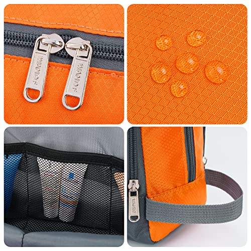 Toiletry Bag for Men/Women Hanging Dopp Kit Water Resistant Shaving Bag Small Toiletry Bag for Traveling (Orange) - Image 4
