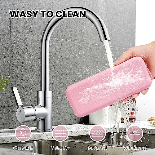 Travel Makeup Brush Holder,Silicone Makeup Brush Holder,Makeup Brush Bbag,BPA free Travel Accessories-Pink - Image 7