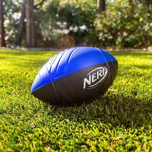 NERF Kids Foam Football - Pro Grip Youth Soft Foam Ball - Indoor + Outdoor Football for Kids - Small NERF Foam Football - 9" Inch Youth Sized Football - Blue + Black - Image 4