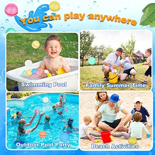 98K Reusable Water Balloons 6Pcs with Mesh Bag, Self Sealing Silicone Ball Latex-Free, No Clean Hassle, Easy to Fill, Summer Water Toys Swimming Pool Beach Park Yard Outdoor Games Party Supplies - Image 6