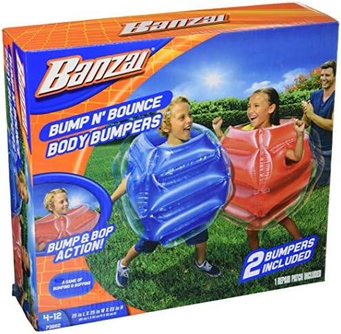 BANZAI: Bump N' Bounce Body Bumpers, A Game of Bumping & Bopping, 2 Bumpers Included in Red & Blue, Fun & Safe Cushion Inflatable Surface, For Ages 4 and up