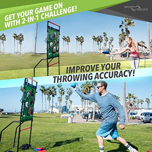 Sport Squad Endzone Challenge 2-in-1 Football and Flying Disc Toss - Backyard and Lawn Game for Indoor and Outdoor Use - Practice your Throwing Skills with this Football Target Carnival Game - Image 4